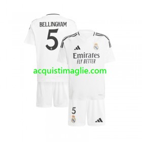 Divisa di Calcio Real Madrid Jude Bellingham 5 Bambino Prima 2024/2025